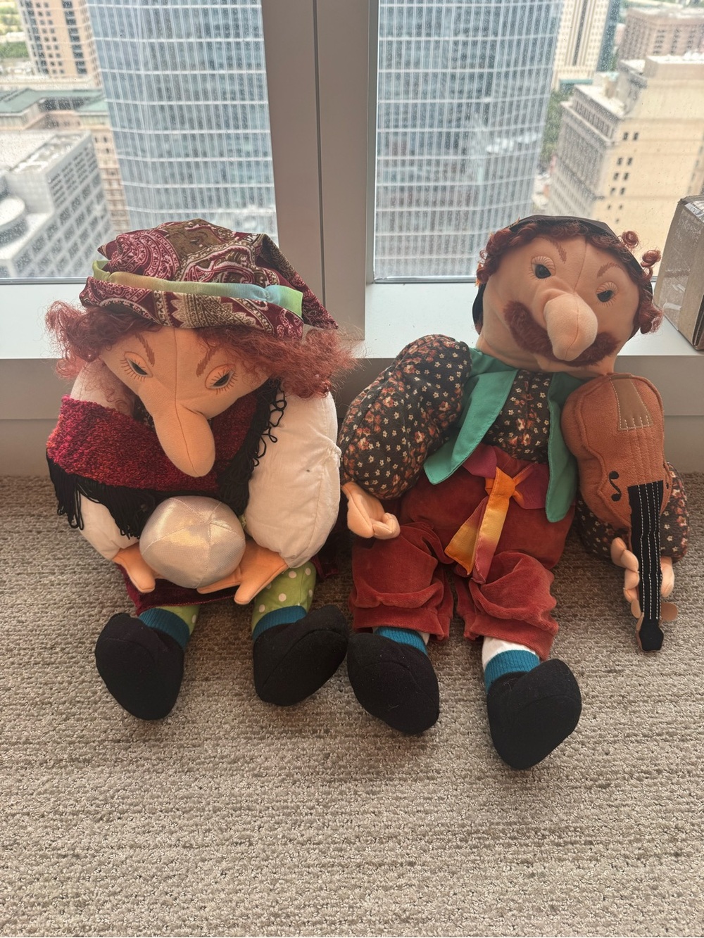 Rare Folkmanis Puppets Fortune Teller & Fiddler Full Body 23"